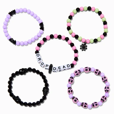 "Drop Dead" Edgy Stretch Bracelets - 5 Pack