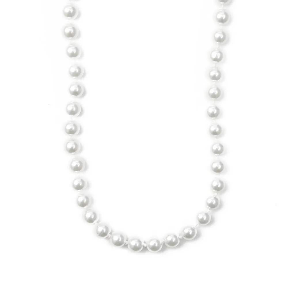 Classic 8MM White Pearl 20" Necklace