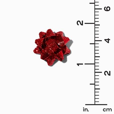 Red Christmas Gift Bow Stud Earrings