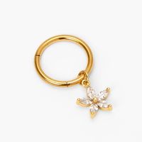 Gold 14G Flower Hoop Belly Ring