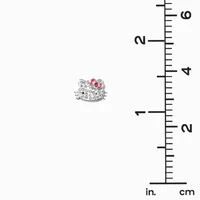 Sterling Silver Hello Kitty® Pavé Crystal Stud Earrings