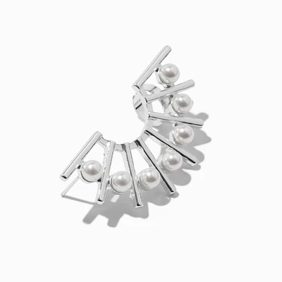 Silver-tone Faux Pearl Full Ear Cuff