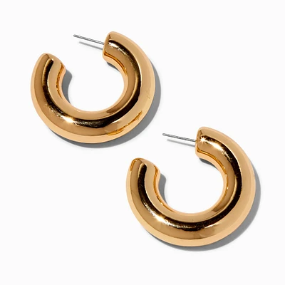 Chunky Gold-tone 40MM Tube Hoop Earrings