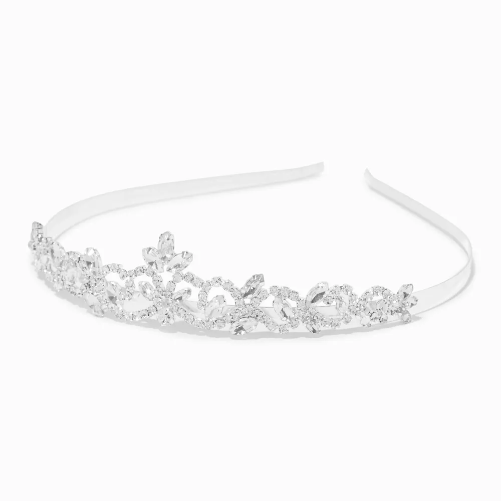 Silver Rhinestone Filigree Tiara