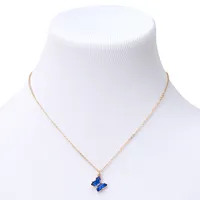 Butterfly Birthstone 16" Gold Pendant Necklace
