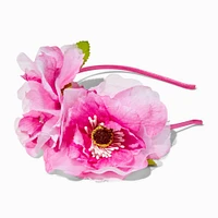 Side Pink Flower Headband