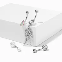 Silver 14G Enchanted Dreamcatcher Belly Bars - 4 Pack