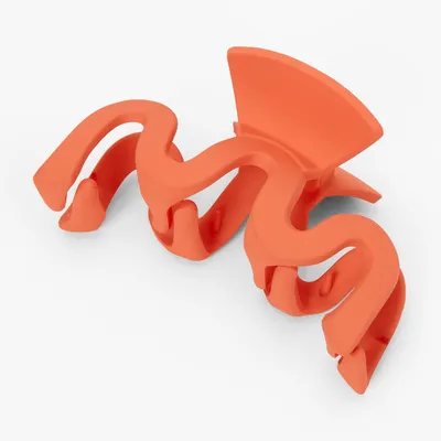 Medium Squiggly Hair Claw - Orange