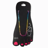 Rainbow Anodized Ombre Silver Chain Anklet