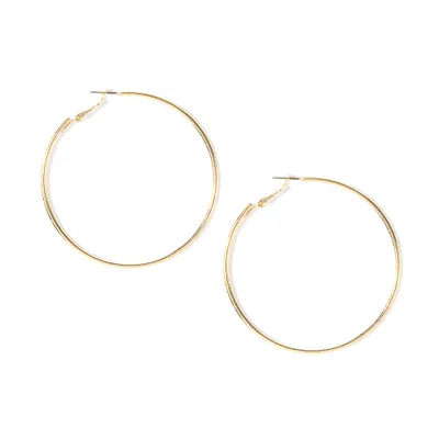 50MM Gold Rounded Band Hoop Earrings