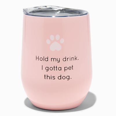 Dog Lover's Stainless Steel Stemless Wine Glass