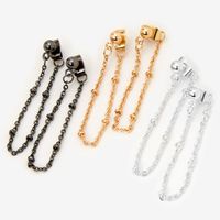 Mixed Metal 1" Front and Back Chain Drop Earrings - 3 Pack