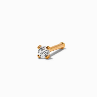 18k Gold Plated Titanium 20G Crystal Nose Stud