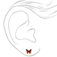 18kt Gold Plated Monarch Butterfly Stud Earrings