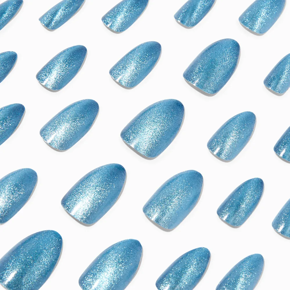 Pale Blue Cat Eye Stiletto Vegan Faux Nail Set - 24 Pack