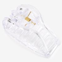 Transparent Medium Heart Hair Claw - White