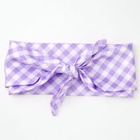 Silky Gingham Knotted Headwrap - Lilac