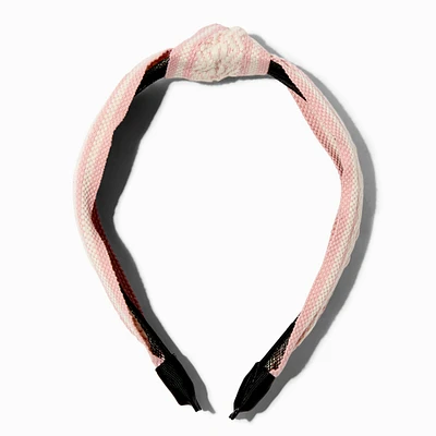 Blush Pink Aztec Pattern Knotted Headband