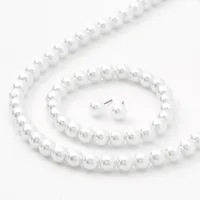 White Pearl Jewelry Set - 3 Pack