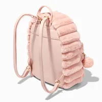 Blush Pink Furry Medium Backpack