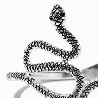 Textured Snake Silver Cuff Bracelet