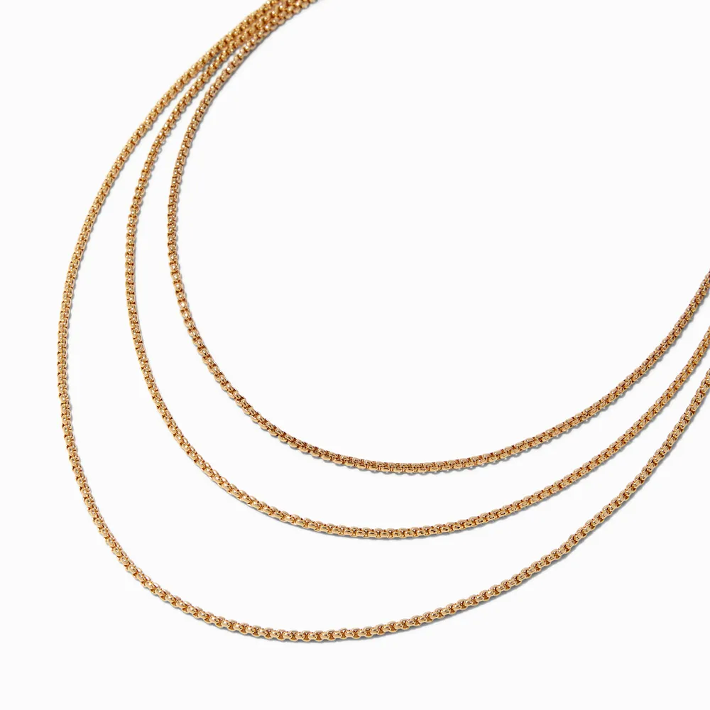 Gold Ball Chain Multi-Strand Necklace