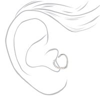 Cubic Zirconia 16G Heart Daith Hoop Earring