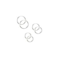 Sterling Silver Hoop Earrings  - 3 Pack