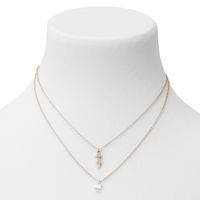 Gold Cubic Zirconia Zodiac Multi Strand Necklace - Sagittarius