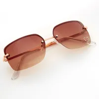 Amber Studded Heart Rectangle Sunglasses