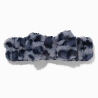 Gray Leopard Furry Makeup Bow Headwrap