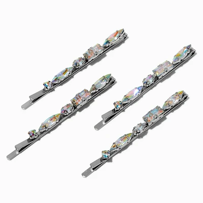 Iridescent Gemstone Hair Pins - 4 Pack