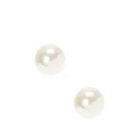 White 8MM Pearl Stud Earrings