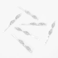 Silver Crystal Wave Hair Pins (6 Pack)