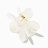 Iridescent Medium Flower Hair Claw - White