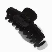 Black Flocked Medium Hair Claw