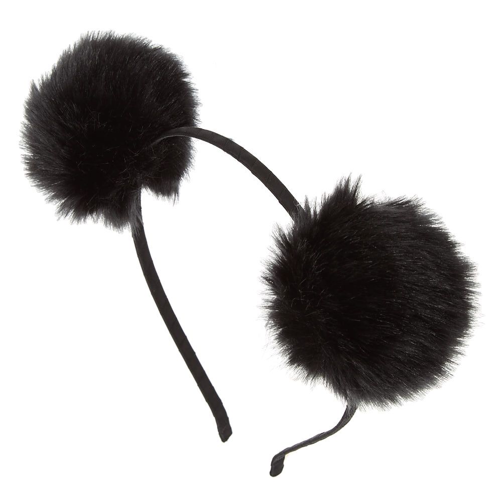 Black Pom Poms Headband