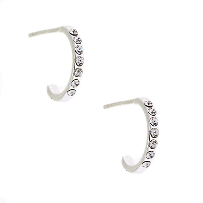 Sterling Silver Half Hoop Earrings