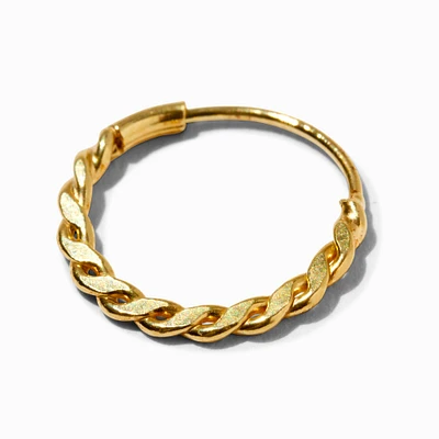 Gold-tone Sterling Silver Twist Hoop 22G Nose Ring