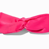 Hot Pink Silky Bow Twist Headwrap