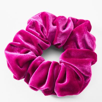 Medium Velvet Hair Scrunchie - Fuchsia