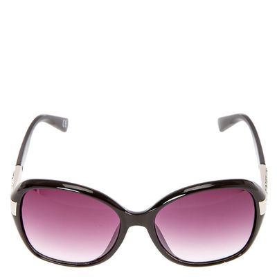 Oversized Bling Arm Tinted Sunglasses - Black