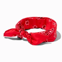 Red Paisley Print Bandana Headwrap