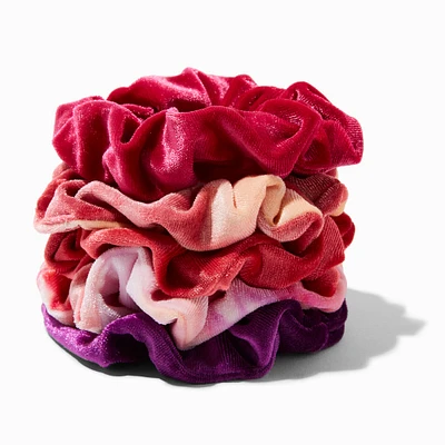 Tie Dye & Solid Velvet Hair Scrunchies - 5 Pack