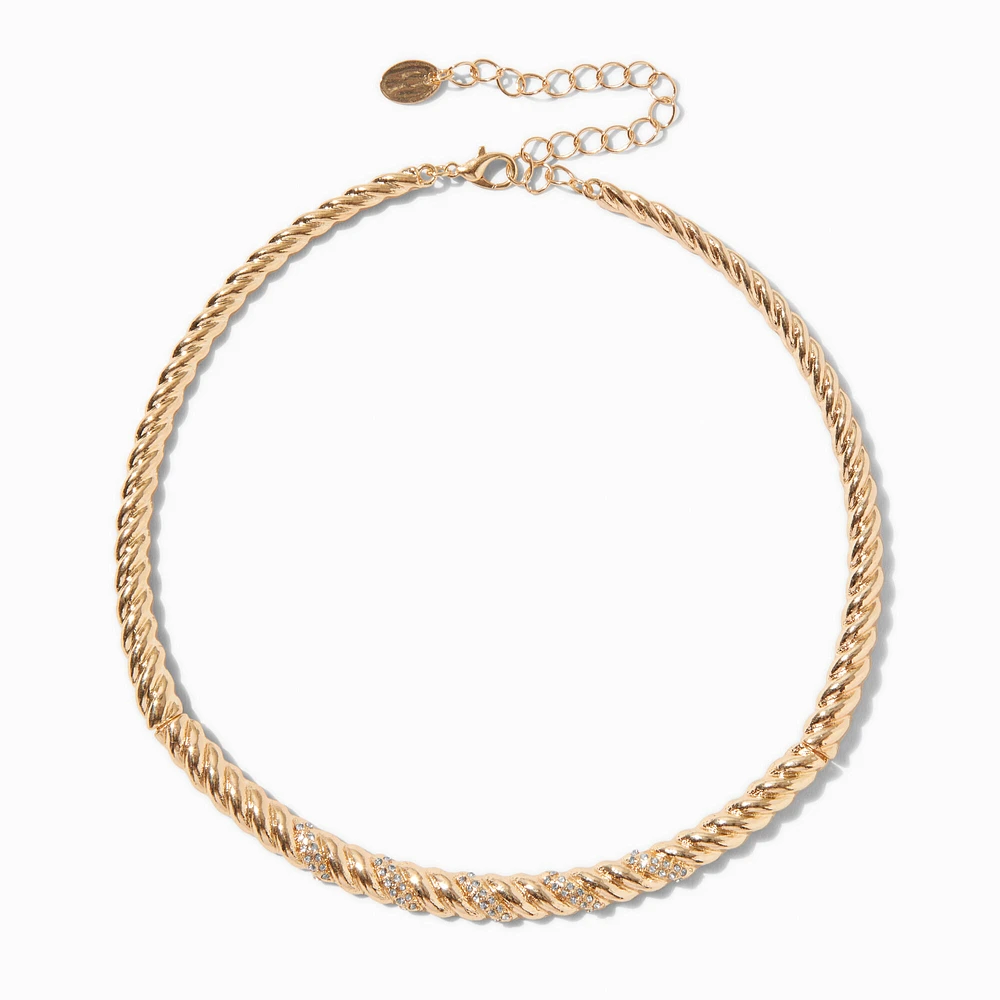 Gold-tone Molten Rope Necklace