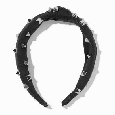 Black Square Spikes Knotted Headband