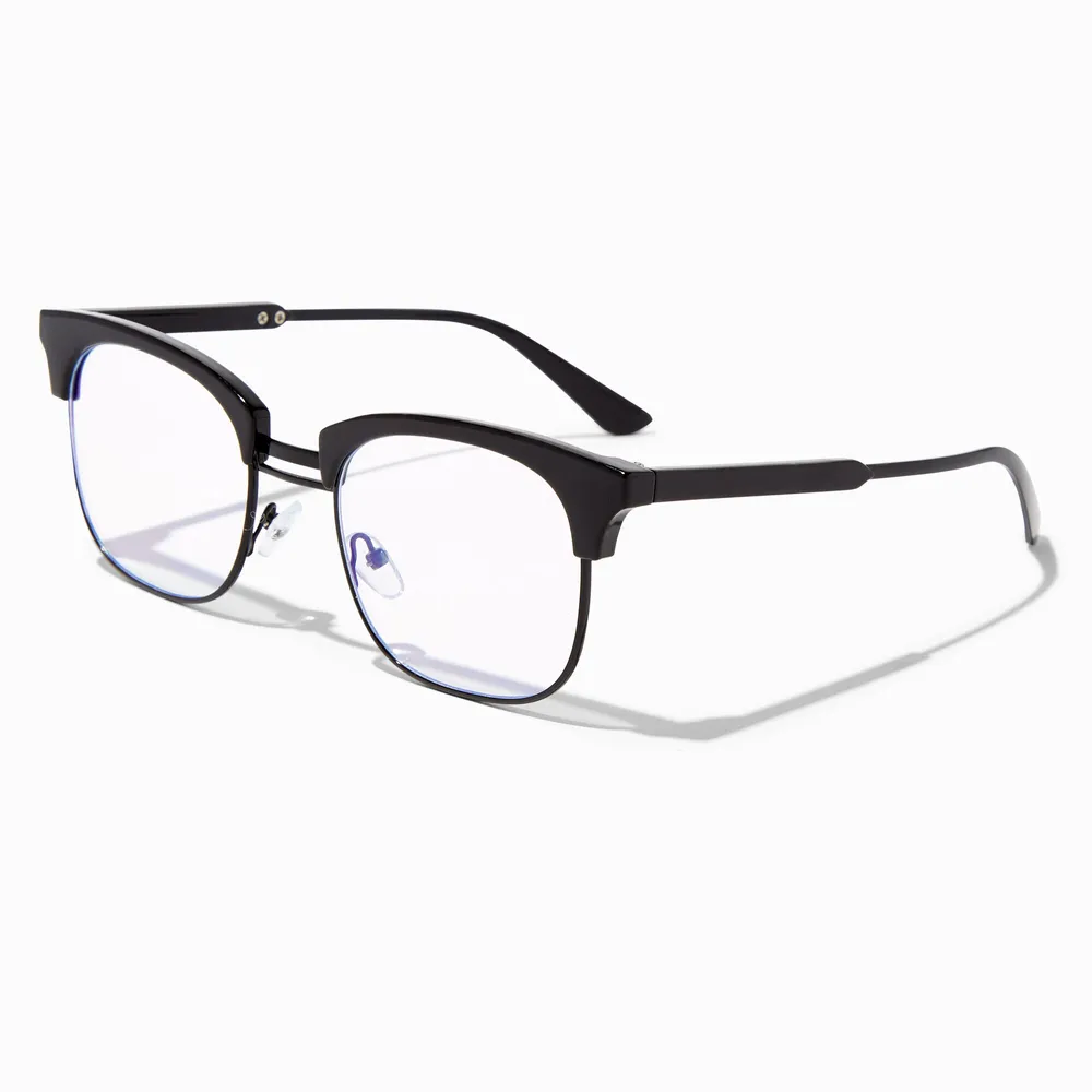 Solar Blue Light Reducing Black Browline Clear Lens Frames