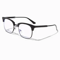 Solar Blue Light Reducing Black Browline Clear Lens Frames