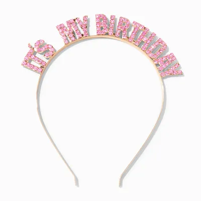 "It's My Birthday" Pink Gemstone Headband