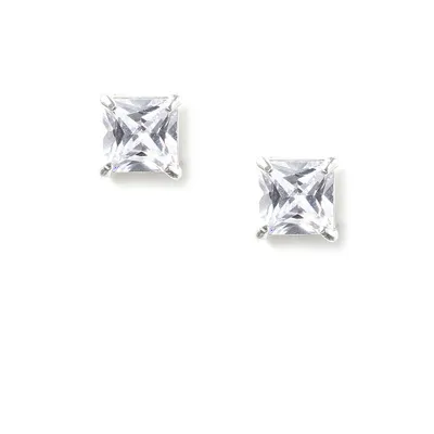 Sterling Silver Cubic Zirconia Stud Earrings